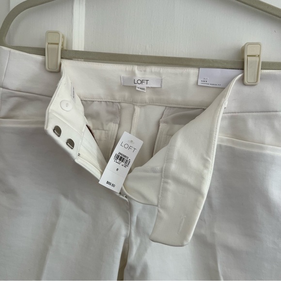NWT Loft Riviera Pant, Cropped Marisa fit white pants, size 8 - Picture 2 of 5
